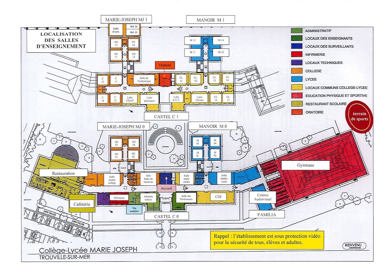 Plan du Collège Lycée Marie Joseph de Trouville